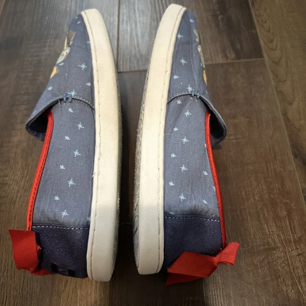 Toms X Disney Snow White Shoes Womens Size 8 Alpargata Seven Dwarfs Canvas‎ Bow